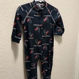 NFL Texans Baby One Piece Footie - Navy and Red Size 6-9 Months
